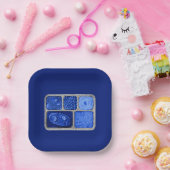 Retro TV Dinner in Blau Pappteller (Party)