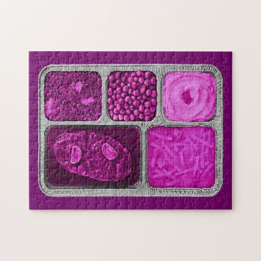 Retro TV Dinner in Rosa Puzzle (Horizontal)