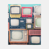 Retro-TV-Empfänger Set aus zirka 60er, 70er und 80 Fleecedecke (Vorderseite)
