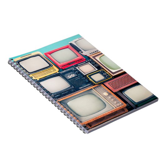 Retro-TV-Empfänger Set aus zirka 60er, 70er und 80 Notizblock (Rechte Seite)
