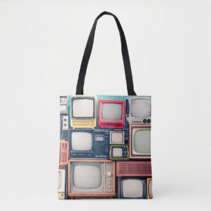 Retro-TV-Empfänger Set aus zirka 60er, 70er und 80 Tasche