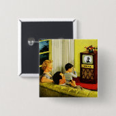 Retro-TV-Familientaste Button (Vorne & Hinten)