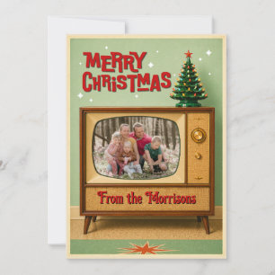 Retro-TV-Foto-Weihnachtskarten Feiertagskarte