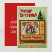 Retro-TV-Foto-Weihnachtskarten Feiertagskarte (Vorne/Hinten)