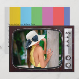 Retro TV Geburtstagsparty Einladung