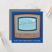 Retro-TV High School ABSCHLUSS gratulieren Karte (Vorderseite/Rückseite Beispiel)