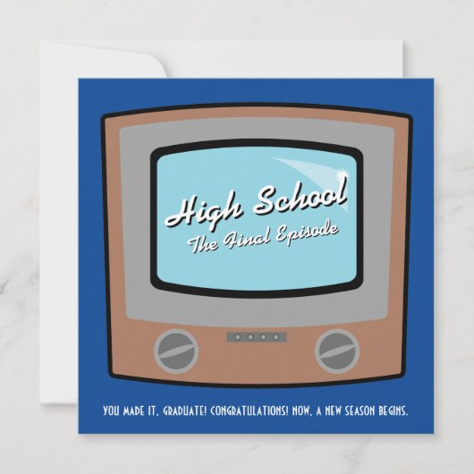 Retro-TV High School ABSCHLUSS gratulieren Karte (Vorderseite)