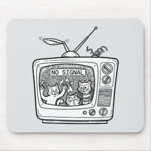 Retro-TV-Katzen ohne Signal Mousepad