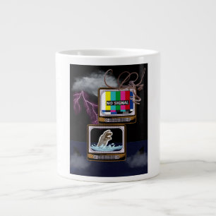 Retro-TV Kein Signal Ozean Sturm Surrealistische K Jumbo-Tasse