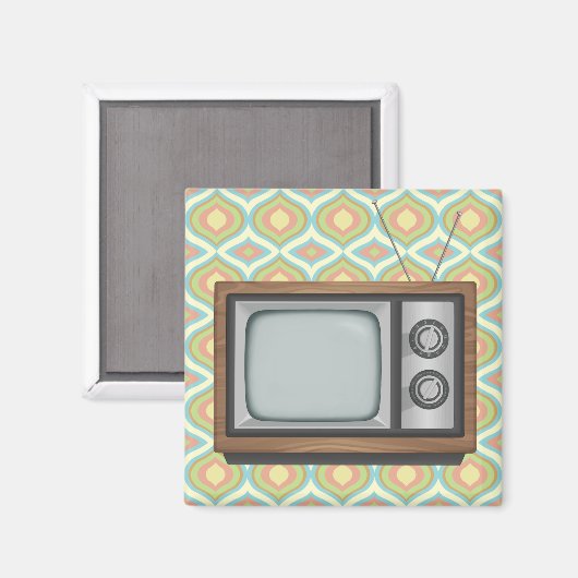 Retro-TV Magnet (Vorderseite/Rückseite)
