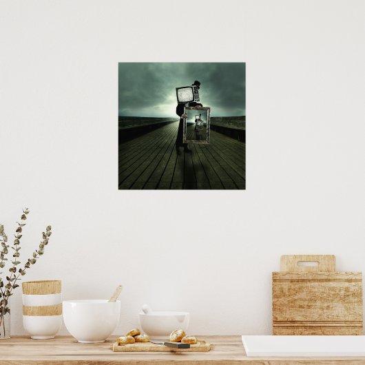 Retro-TV-Männer Poster (Küche)