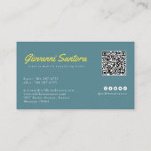 Retro TV Meadow | Kreative QR-Visitenkarte Visitenkarte (Rückseite)