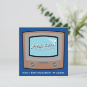 Retro-TV Mittelschule ABSCHLUSS gratulieren Karte (Stehend Vorderseite)