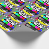 Retro TV ohne Signalanzeige. Geschenkpapier (Ecke)