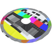 Retro TV ohne Signalanzeige. Polyester Weihnachtsbaumdecke (Schrägansicht)