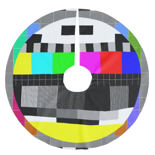 Retro TV ohne Signalanzeige. Polyester Weihnachtsbaumdecke (Vorderseite)