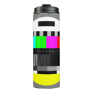 Retro TV ohne Signalanzeige. Thermosbecher