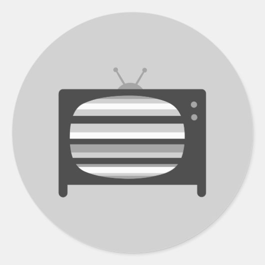 Retro-TV Runder Aufkleber (Vorderseite)