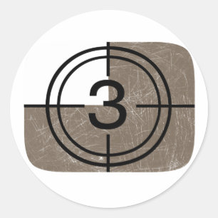 Retro-TV Runder Aufkleber