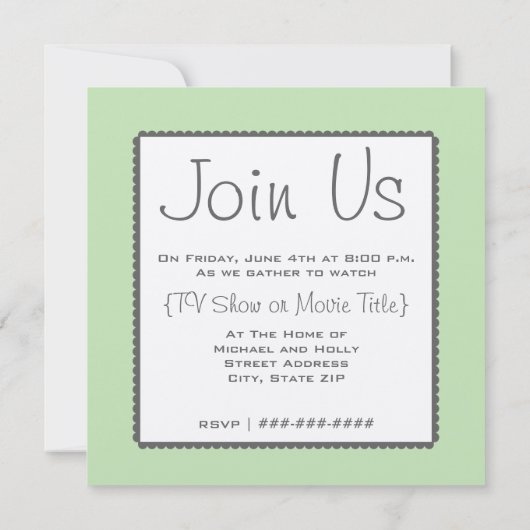 Retro TV Set Einladung (Rückseite)