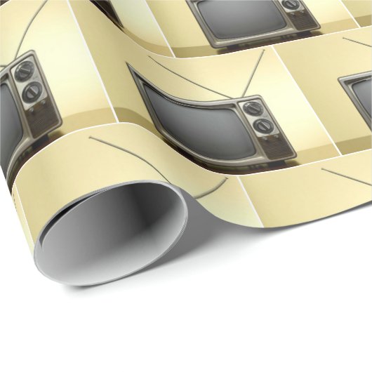 Retro-TV-Set Geschenkpapier (Rolleneckpunkt)