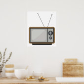 Retro TV Set Illustration TV Graphic Poster (Küche)