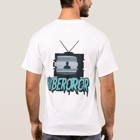 Retro TV Static Glitch Analog Horror Illustration T-Shirt (Rückseite)