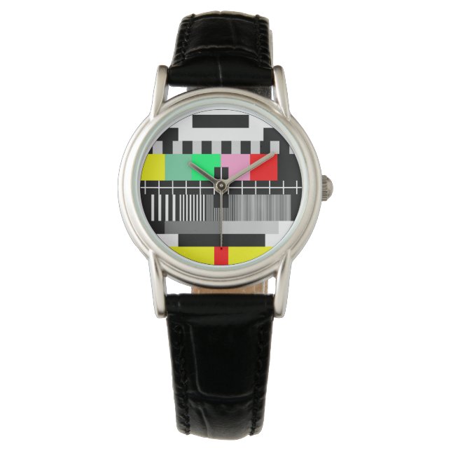 Retro-Tv-Testbildschirm Armbanduhr (Vorderseite)