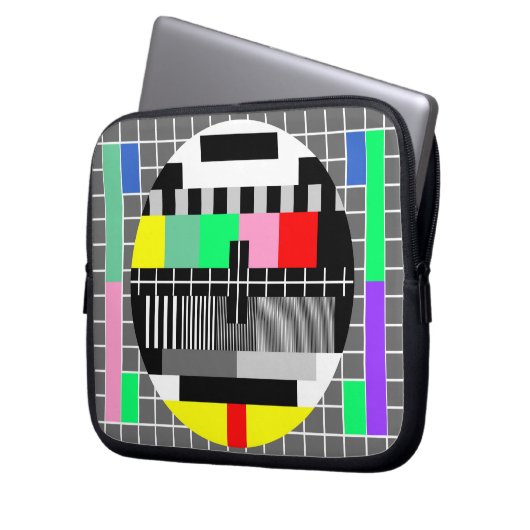 Retro-Tv-Testbildschirm Laptopschutzhülle (Vorderseite Links)