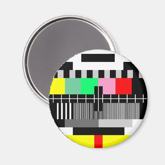 Retro-Tv-Testbildschirm Magnet (Vorderseite/Rückseite)