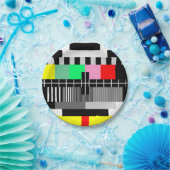 Retro-Tv-Testbildschirm Pappteller (Party)