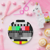 Retro-Tv-Testbildschirm Pappteller (Party)