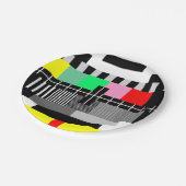 Retro-Tv-Testbildschirm Pappteller (Schrägansicht)