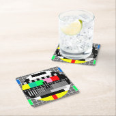 Retro-Tv-Testbildschirm Rechteckiger Pappuntersetzer (Vor Ort)