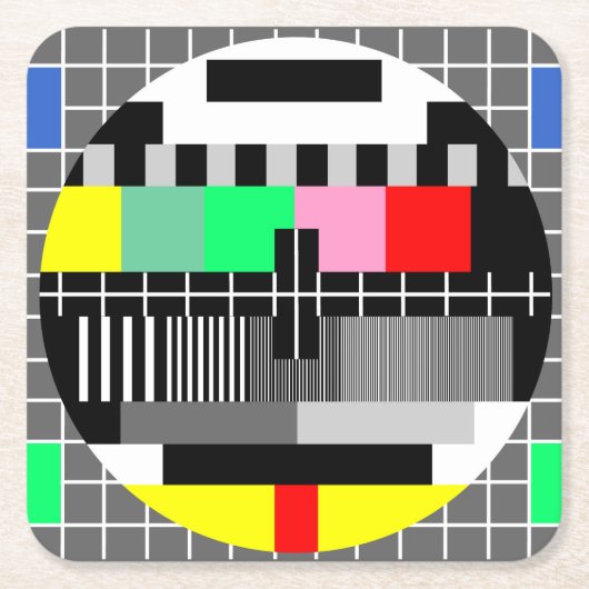 Retro-Tv-Testbildschirm Rechteckiger Pappuntersetzer (Vorderseite)