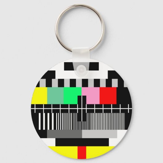 Retro-Tv-Testbildschirm Schlüsselanhänger (Vorderseite)