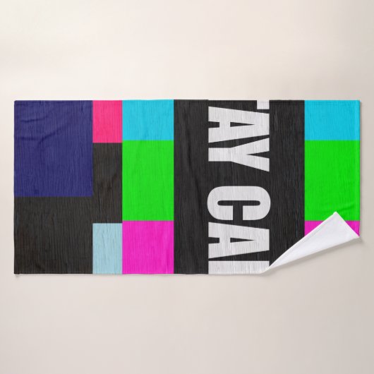 Retro-TV-Testmuster mit bleibe ruhiger Messa Badehandtuch (Badehandtuch)