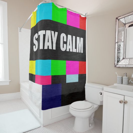 Retro-TV-Testmuster mit bleibe ruhiger Messa Duschvorhang (Beispiel)