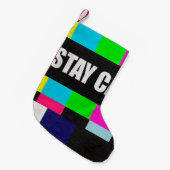 Retro-TV-Testmuster mit bleibe ruhiger Messa Kleiner Weihnachtsstrumpf (Vorderansicht (hängend))