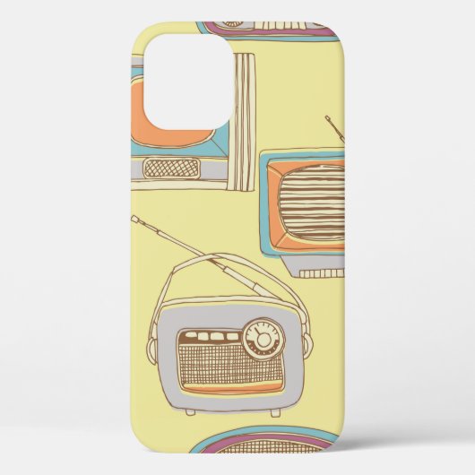 Retro-TV und Radio. nahtloses Muster Case-Mate iPhone Hülle (Rückseite)