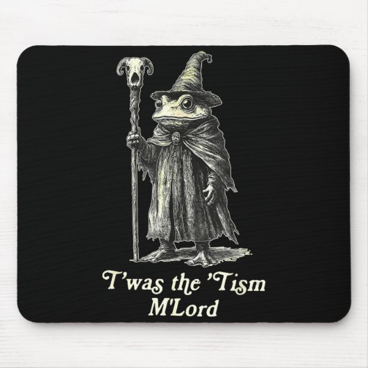 Retro T'was The tism M'lord Funny Witch Frog Graph Mousepad (Vorne)