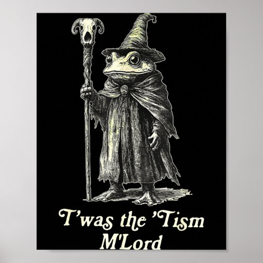 Retro T'was The tism M'lord Funny Witch Frog Graph Poster (Vorne)