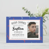 Retro Tween/Teen Baptisse Einladung (Stehend Vorderseite)