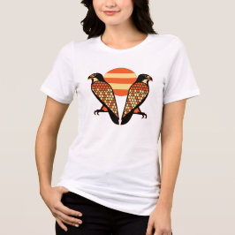 Retro Twin Falcons Vintage Sonnenuntergang Vogel Tri-Blend Shirt