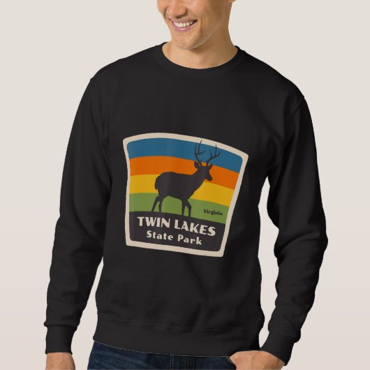 Retro Twin Lakes State Park Virginia Deer VA Souve Sweatshirt (Vorderseite)