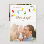 Retro Twinkle Weihnachtsbeleuchtung Weihnachtsfoto Feiertagskarte (Vorne/Hinten)