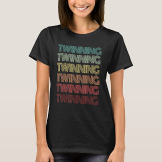 Retro Twins Twinning Worte Spaß Groovy 80er T-Shirt