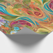 Retro-Twisted Bio Hippy Geschenkpapier (Ecke)