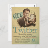 Retro Twitter Social Media-Werbung durch Senden me Postkarte (Vorne/Hinten)