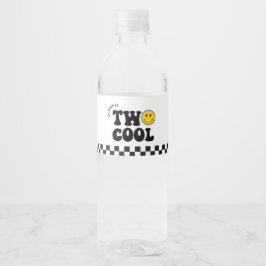 Retro Two Cool Boy 2. Geburtstag Party Wasserflaschenetikett